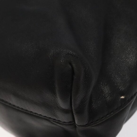 PRADA Hand Bag Leather Black Silver Auth sw622 - Picture 10 of 16